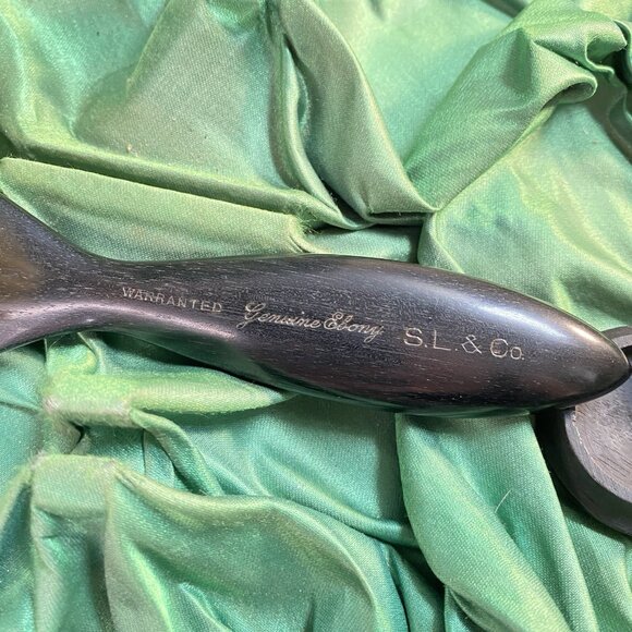 Antique Victorian Era Vanity Ebony and Silver Dresser In Leather Box - Picture 12 of 16